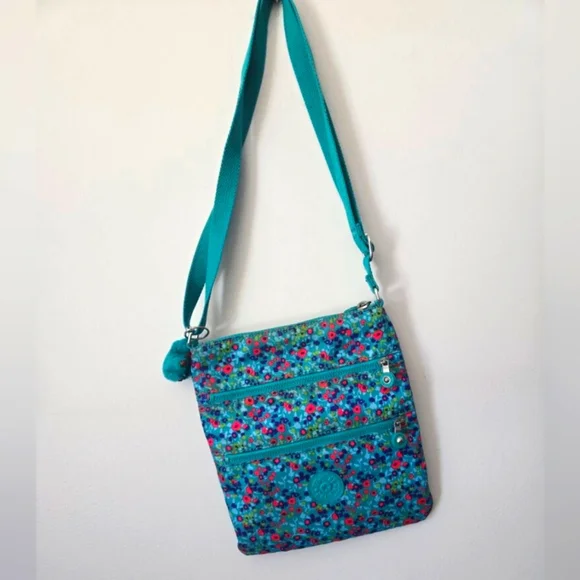 KIPLING Floral Turquoise Crossbody Bag - Picture 2 of 6